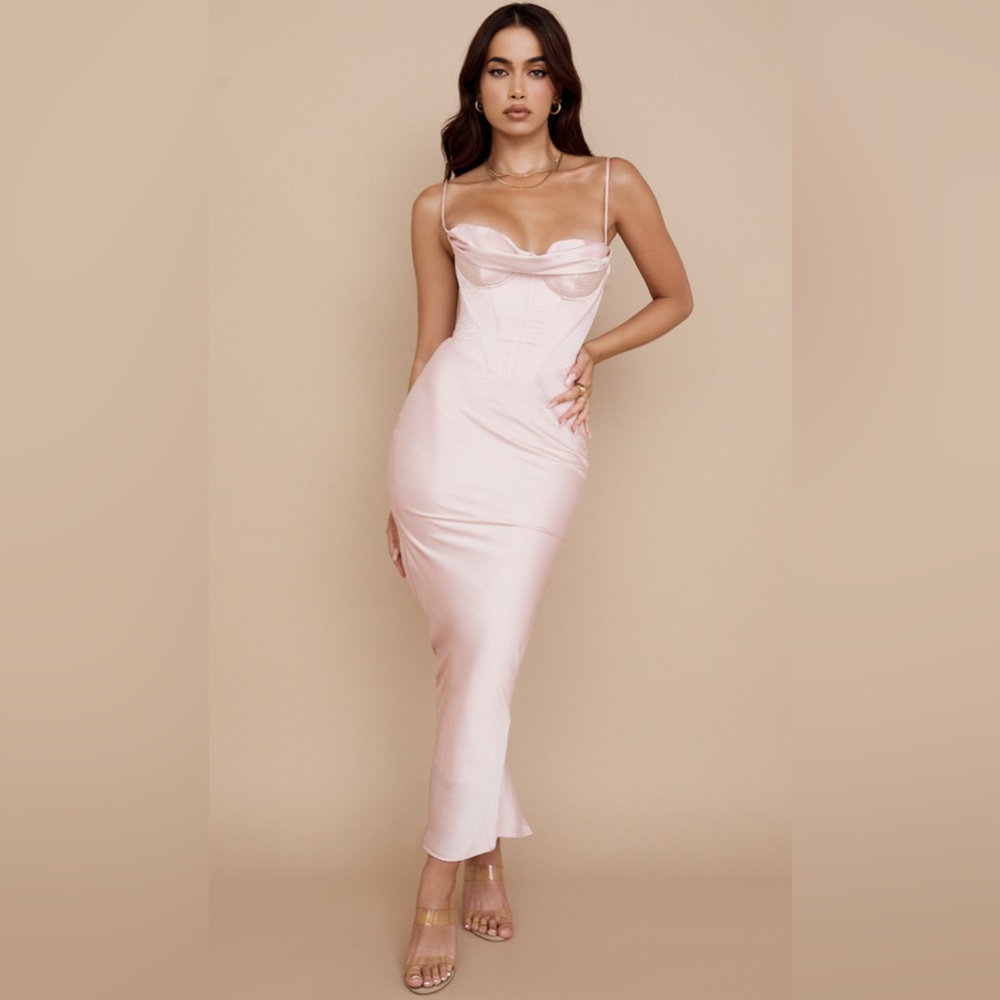 House of CB Charmaine Pink Corset Dress NWT